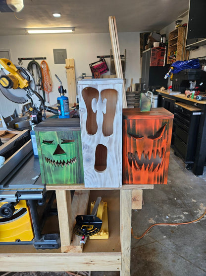 Cedar Plank Jack O Lanterns