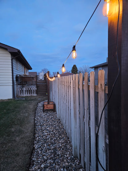 Elegant light string holder and flower boxes. 7ft high. Made to order