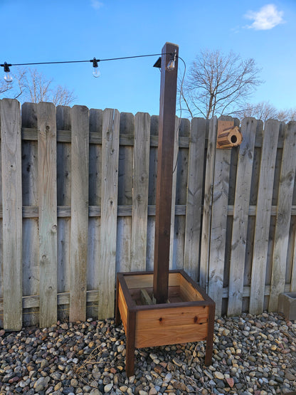 Elegant light string holder and flower boxes. 7ft high. Made to order